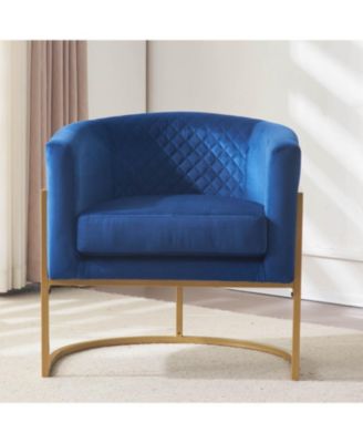  Upholstered velvet chair Gold metal bracket, medieval living room office tea room lounge chair