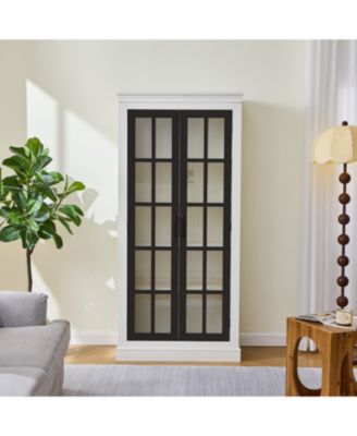 Rustic Glass Door Display Cabinet