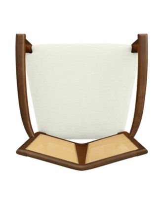  Arm Dining Chair (walnut+beige) Set of 2