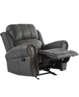 40.75" Wide Suede Manual Glider Standard Recliner, Slate