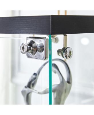 American Glass Display Cabinet - Tempered Glass, Soft-Close Drawer, 3 Shelves