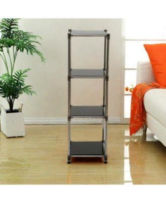 Streamdale Black 4-Tier Stainless Steel Shelving Unit - Heavy Duty, Durable