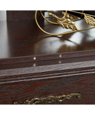 Lighted Glass Curio Cabinet - 2-Door Display, Drawer, Bulb