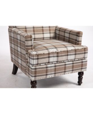  Vintage Stripes Accent Chair with Nailhead