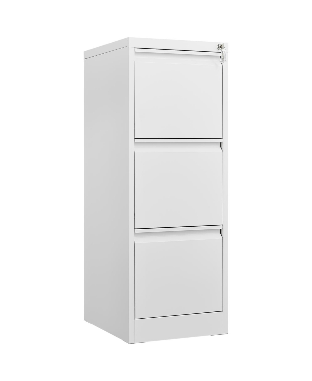 Streamdale Furniture 3-Drawer Metal File Cabinet with Lock - White