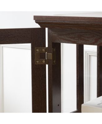 Antique Glass Display Cabinet with Adjustable Shelves and E26 Bulb