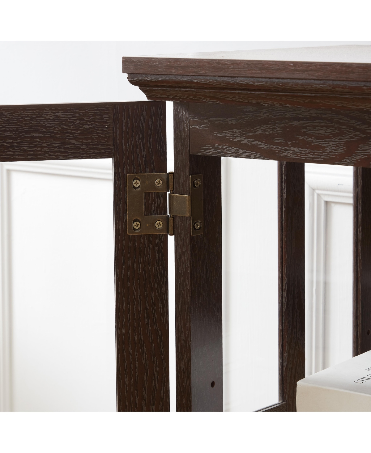 Streamdale Furniture Antique Glass Display Cabinet with Adjustable Shelves and E26 Bulb