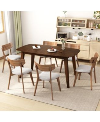 5-Pc Mid-Century Walnut Dining Set with Chairs