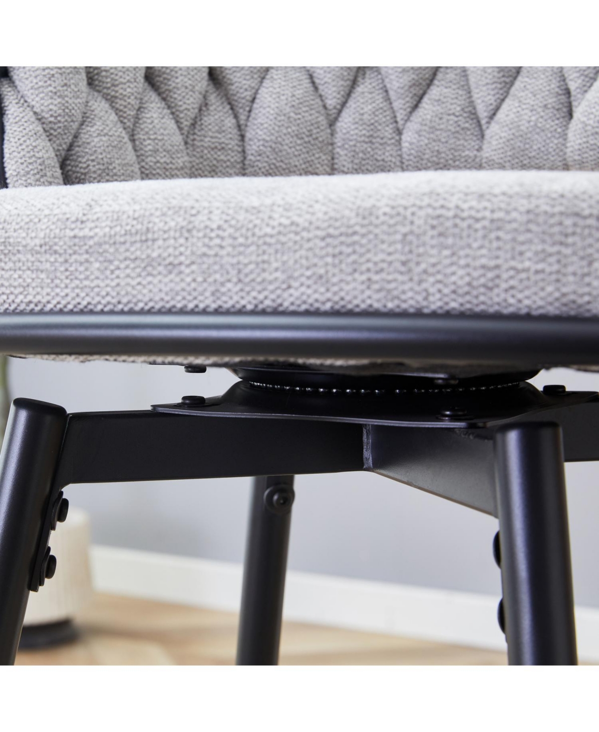 Streamdale Furniture Rotating Linen Bar Stools - Beige & Black (Set of 4)