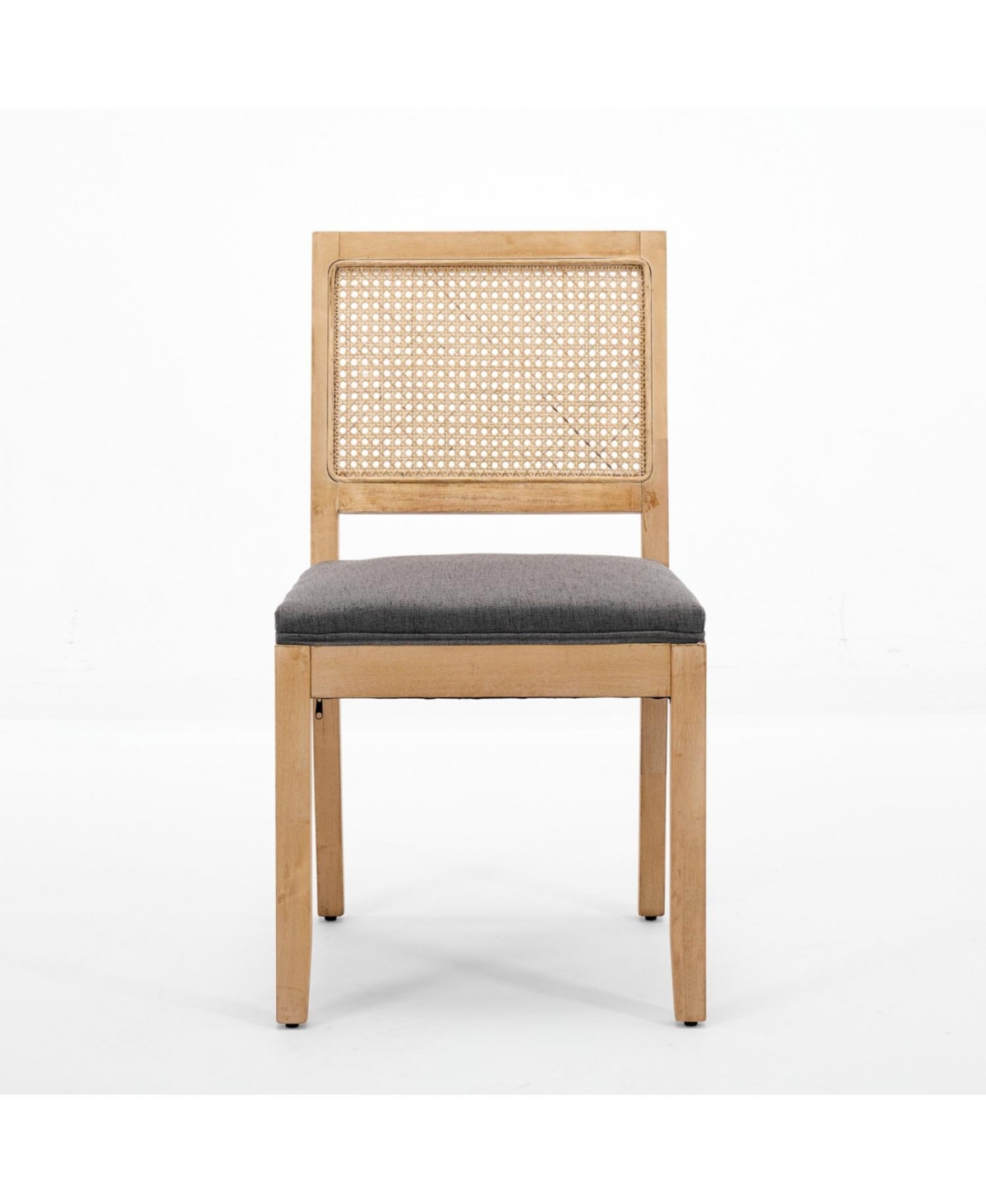 Streamdale Furniture Farmhouse Rattan Dining Chairs, Set of 2, Gray