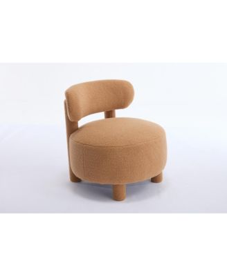  Teddy Fabric Armless Accent Chair - Khaki
