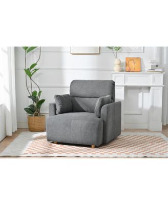 Oversized Accent Chair w/ Ottoman - Modern Lounge & Reading Chair (Dark Gray)