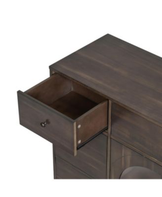 Black 2-Door 7-Drawer Storage Cabinet