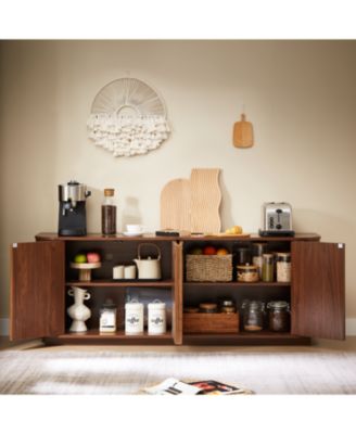 Walnut Wave Pattern Sideboard/TV Stand - 64"