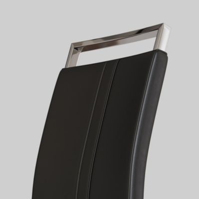 Modern Leather Upholstered Dining Chairs with Metal Legs (Set of 4)