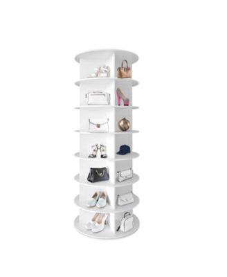  7 Tier Rotating Shoe Rack - White