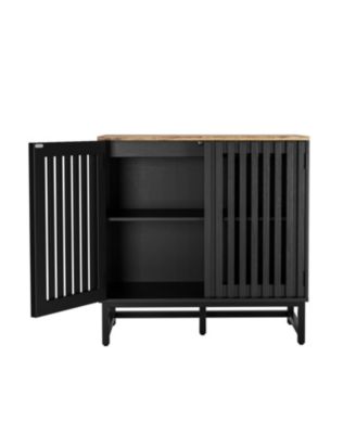 Modern Slatted Grille Cabinet