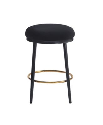 Modern Counter Stools (4), 24.75", Black w/Iron Frame, Cushions