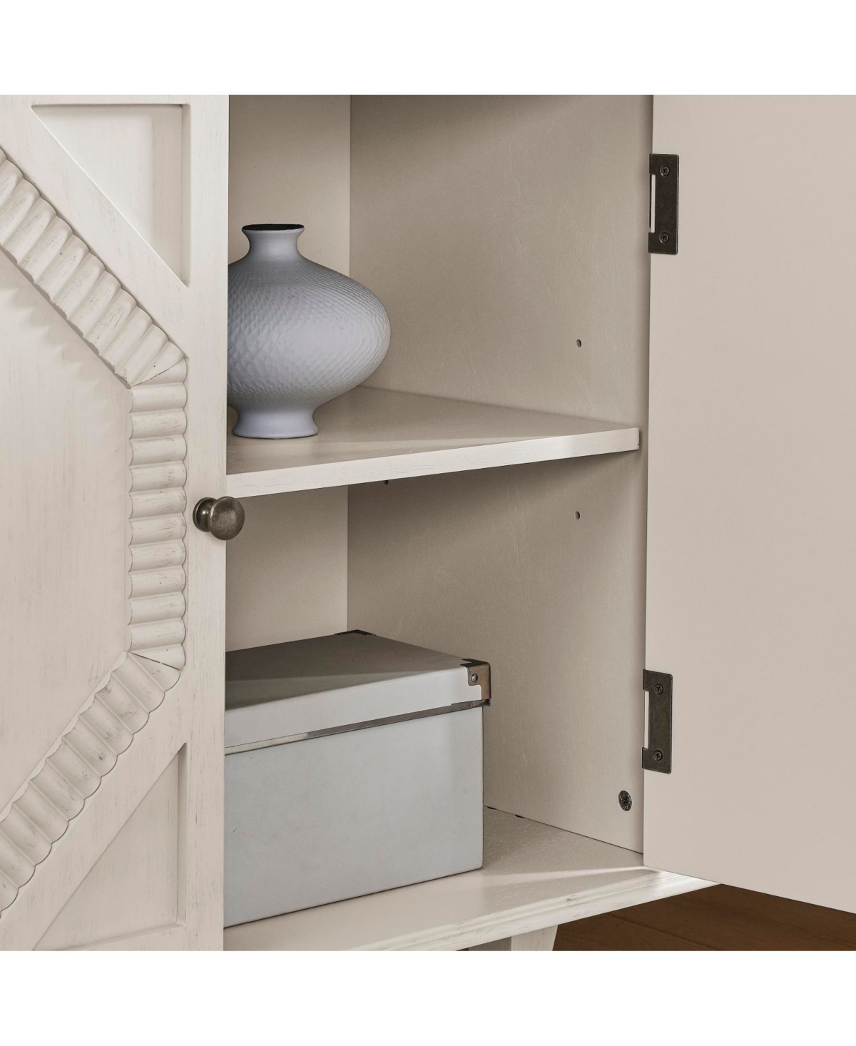 Streamdale Furniture Retro Wooden Sideboard Buffet Cabinet - Antique White