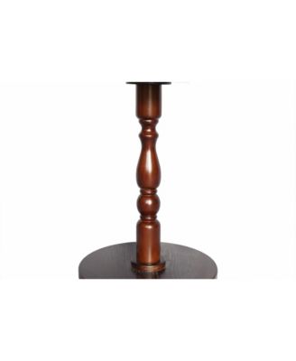 23" Walnut Brown Round Accent Table