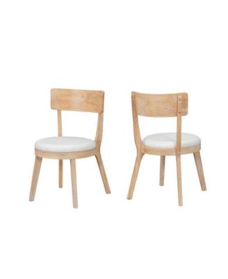 of 2 Modern Upholstered Dining Chairs, Rubberwood