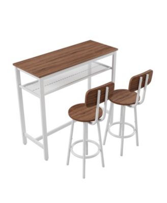 Streamdale 3 Piece Bar Table Set with Metal Frame & Storage