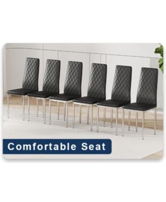 Leather Reception/Conference Chairs - Black (8 Sets)