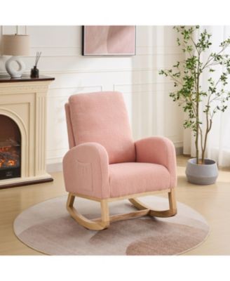 Sherpa Glider Rocking Chair - Nursery/Living Room - Pink