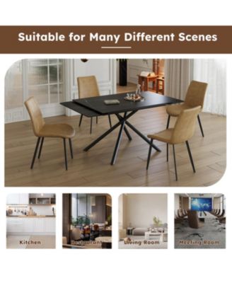 Streamdale Retractable Sintered Stone Dining Set (Table + 4 Chairs