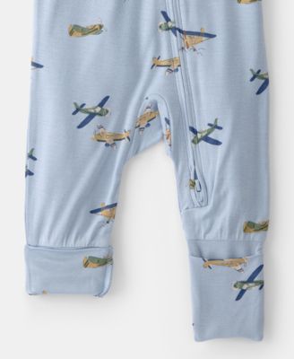 Baby Boys' Plane Print 2-Way Zip Sleep and Play Pajama