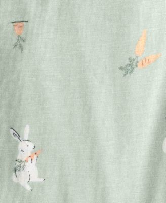 Baby Boys' or Baby Girls' Easter Bunny Print 2-Way Zip Sleep and Play Pajama