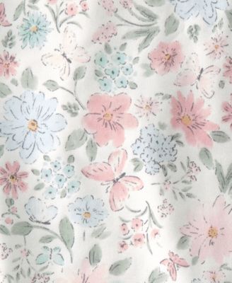 Baby Girls' Butterfly Garden Print Round Neck Sleeper Gowns, 2-Pack