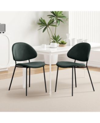 Green PU Leather Dining Chairs - Set of 4