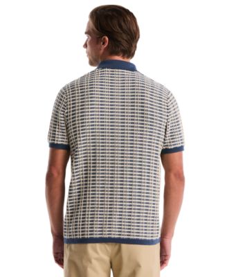 Men's Plaid & Stripe Patterned Slim-Fit Polo Sweater