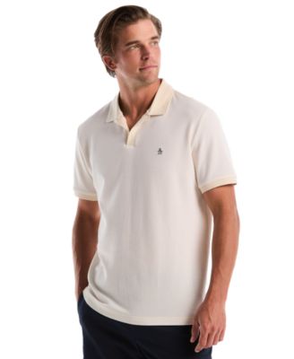 Men's Jacquard Honeycomb Pull-On Polo Shirt