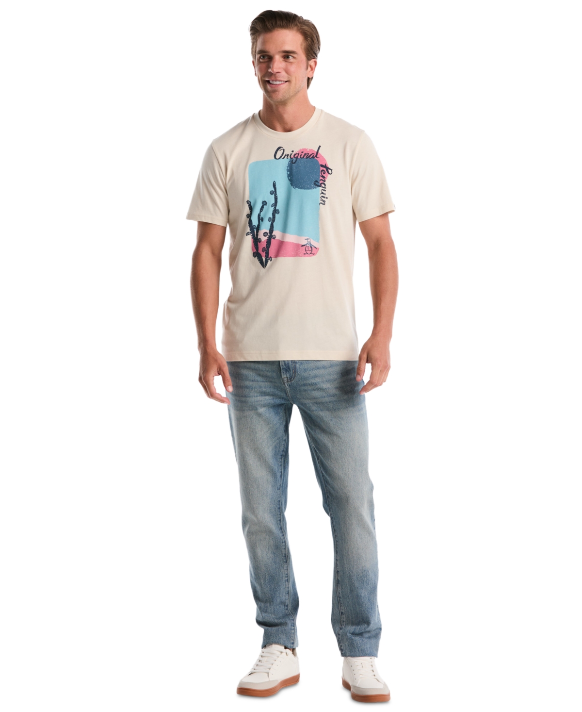 Original Penguin Men's Cactus Graphic-Print Crewneck T-Shirt
