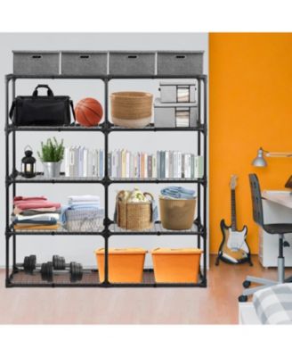 Streamdale Heavy-Duty 5-Shelf Wire Rack with Cover (2-Pack), 1100 lbs Capacity