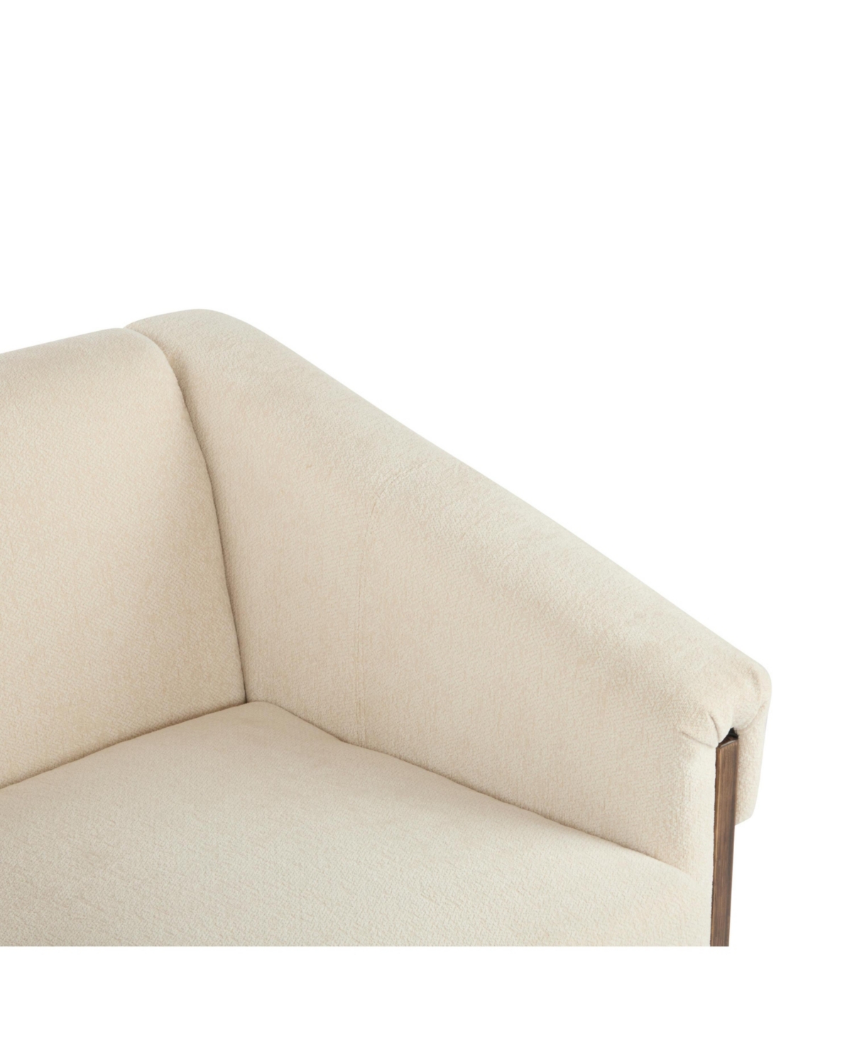 Streamdale Furniture Streamdale Mid-Century Modern Accent Chair White Fabric, Deep Cushions, Wide Armrests