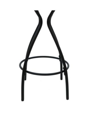 Backless Bar Stools Set of 2 - Black & Cream