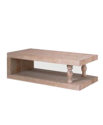 Rustic Wood Coffee Table with Shelf
