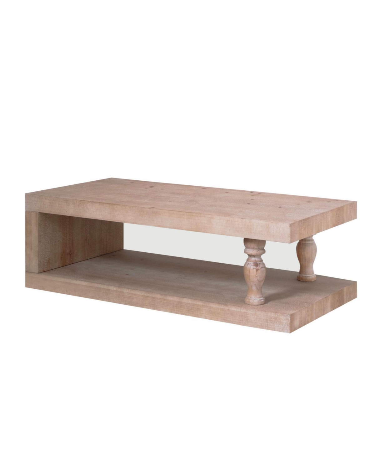 Streamdale Furniture Rustic Wood Coffee Table with Shelf