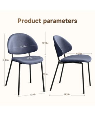 Blue PU Leather Dining Chairs - Set of 4