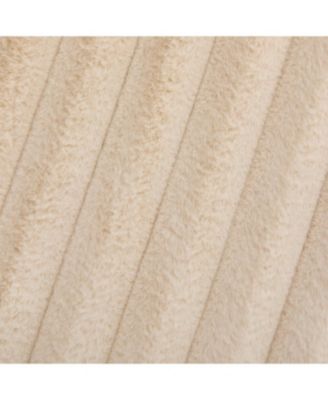 Upholstered Round Ottoman Coffee Table with Storage - Beige