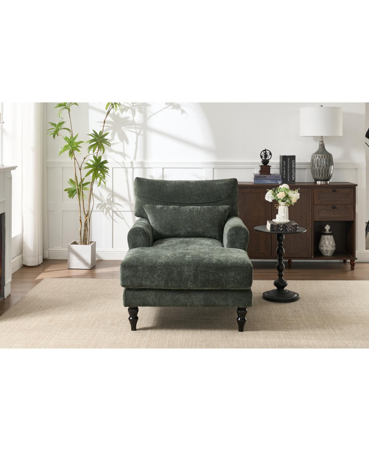 Streamdale Furniture Streamdale Green Chaise Lounge Indoor Sofa Recliner