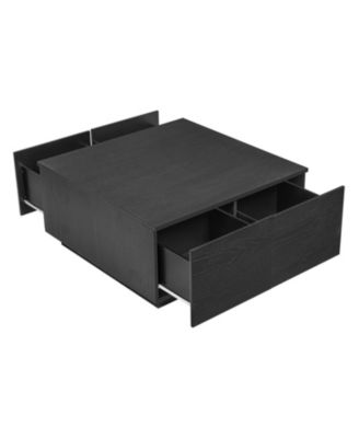 33.25" Square Coffee Table with 4 Drawers