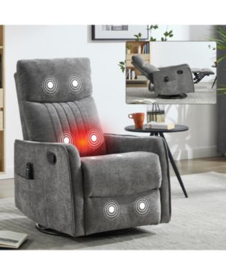 Dark Grey Heat & Massage Rocker Recliner