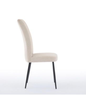 Streamdale Beige Velvet Dining Chairs (Set of 2) - Adjustable Feet