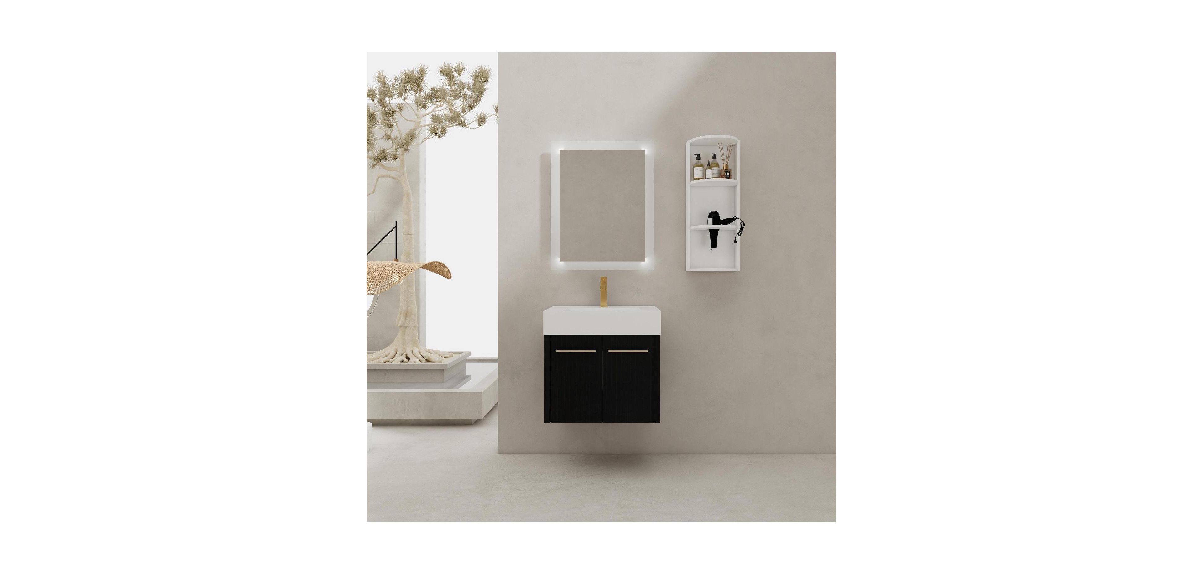 Streamdale 24'' Wall-Mount Vanity w/ Resin Sink and Storage - Kd