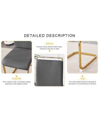 Streamdale Elegant Tempered Glass Dining Set (71"x35.4") with 8 Dark Gray Chairs