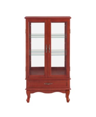 Lighted Cherry Glass Display Cabinet
